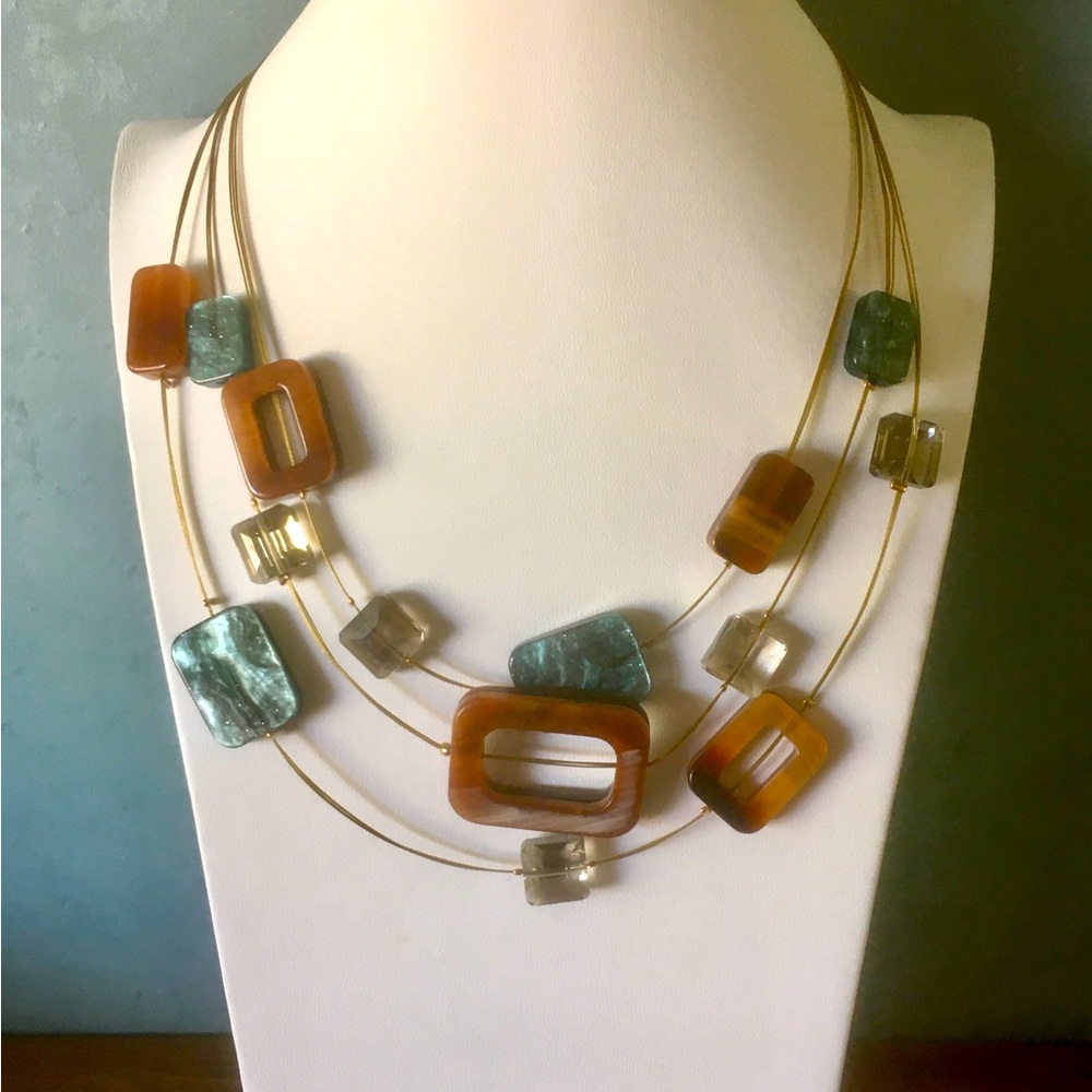 NWT Multilayered Necklace Avant Garde Acetate Statement Piece